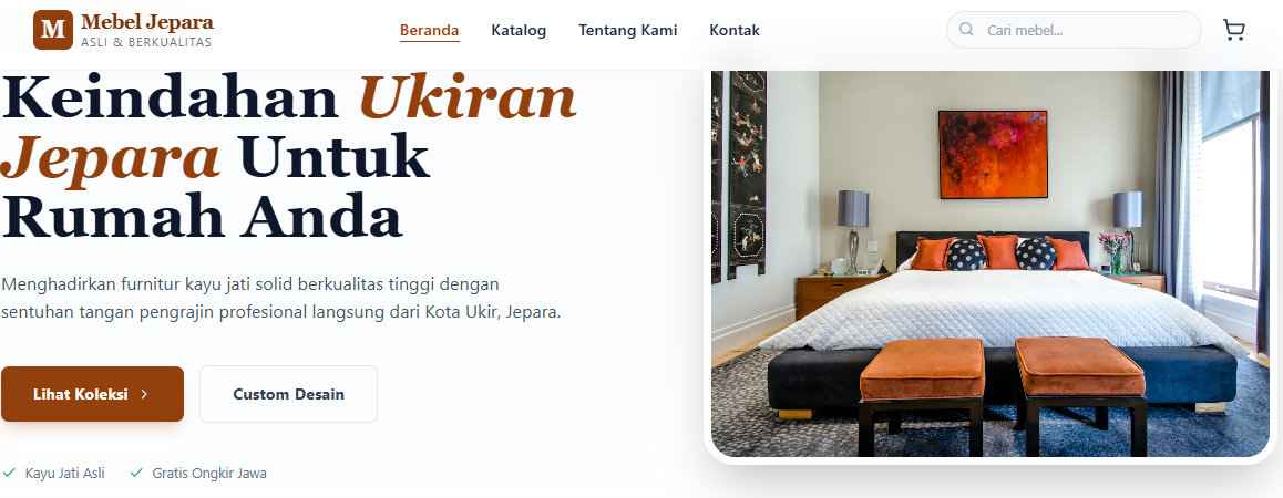 contoh desain website mebel jepara
