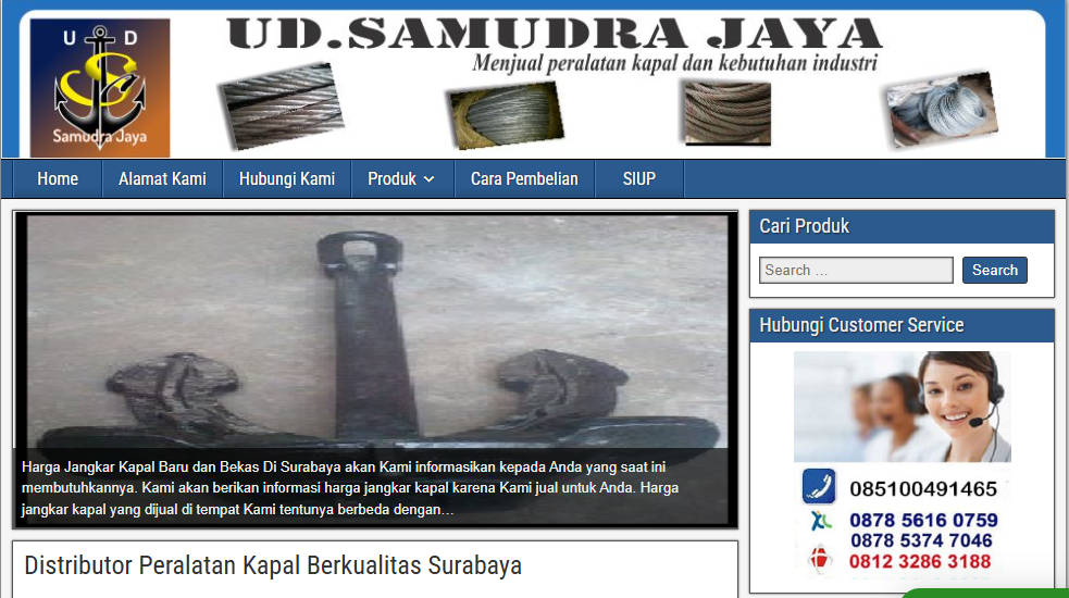 ud samudra jaya contoh website