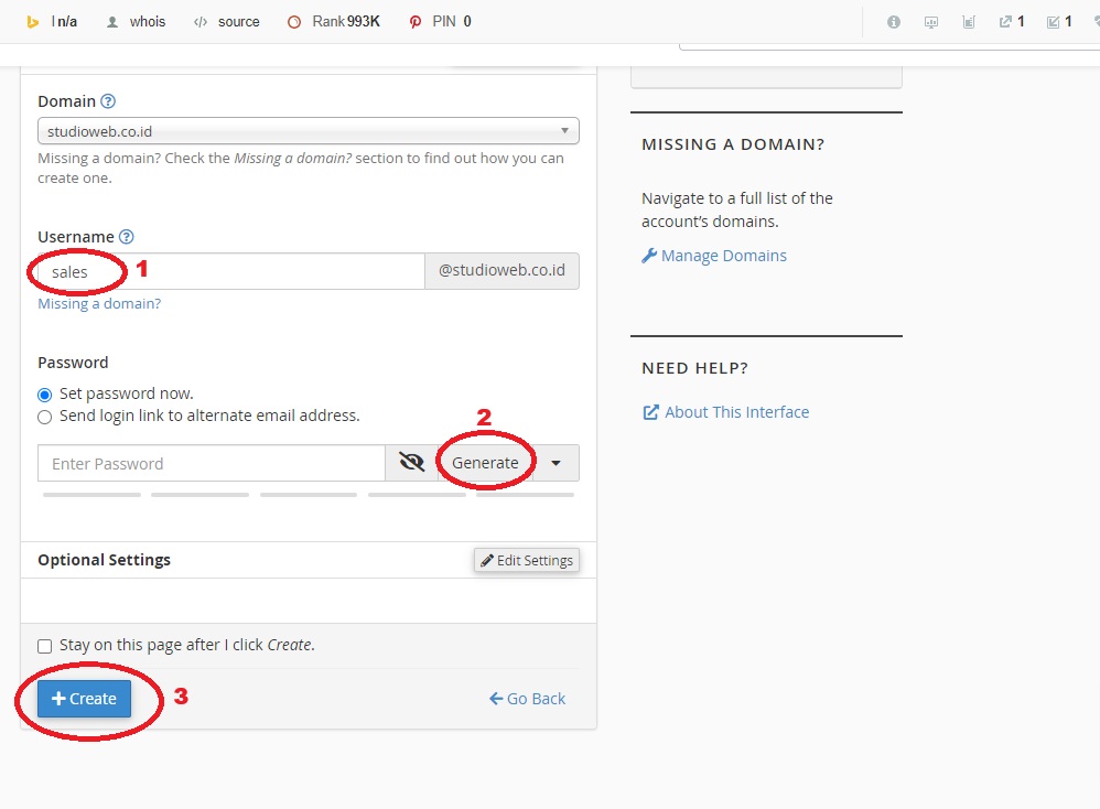 cara buat email dari cpanel