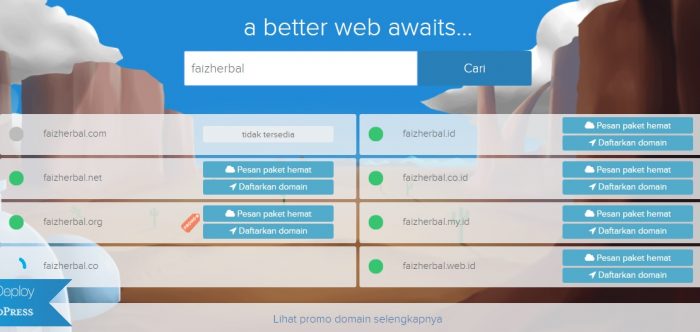 Cara beli domain dan hosting