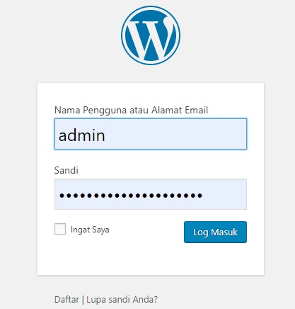 login ke wordpress