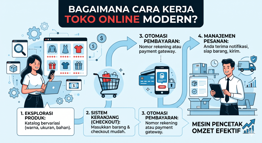 cara kerja toko online