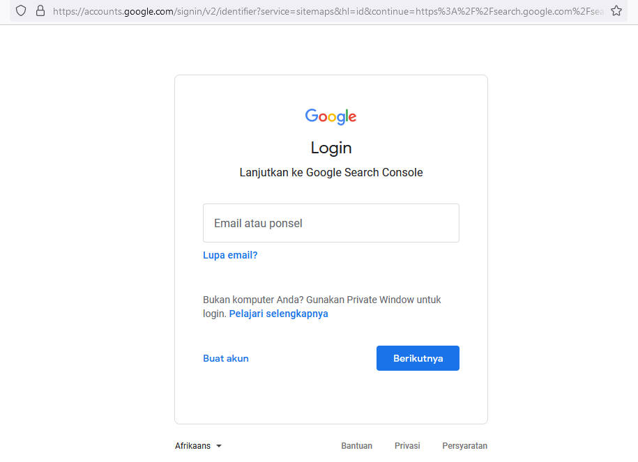 Cara daftar Google Search Console