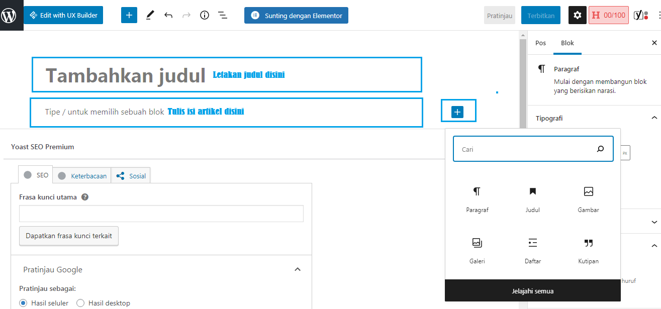 Posting Artikel pada WordPress