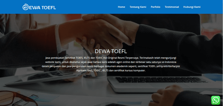 Portofolio Studio Web Dewa Toefl