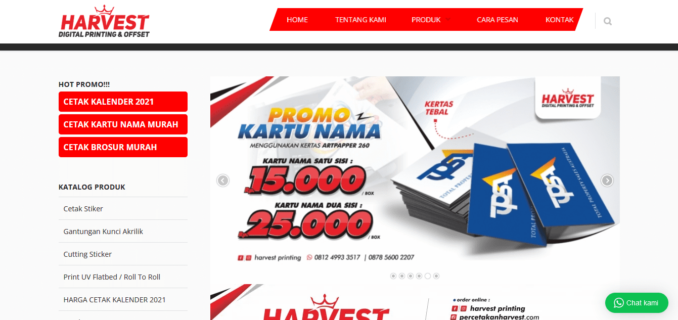 Portofolio Studio Web Harvest Printing