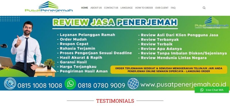 Portofolio Studio Web Pusat Penerjemah