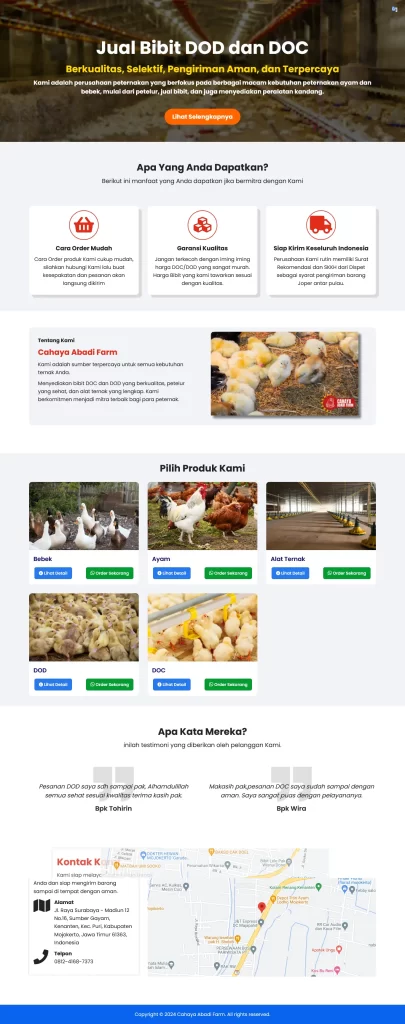 website peternakan contoh web terbaru