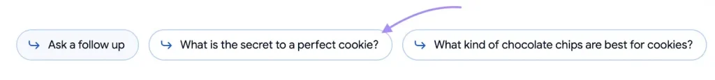 follow up question pada search generative experience