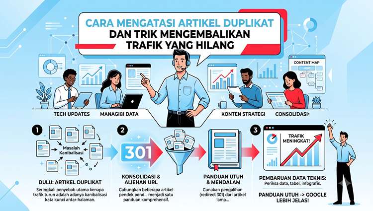 mengatasi konten duplikat